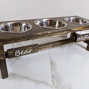 3 Bowl Pet Feeder - 3 Dog Bowls - Dog Bowl Stand - Elevated Dog Bowl - Pet Feeding Stand - Raised Dog Dish Stand - Raised dog bowls
