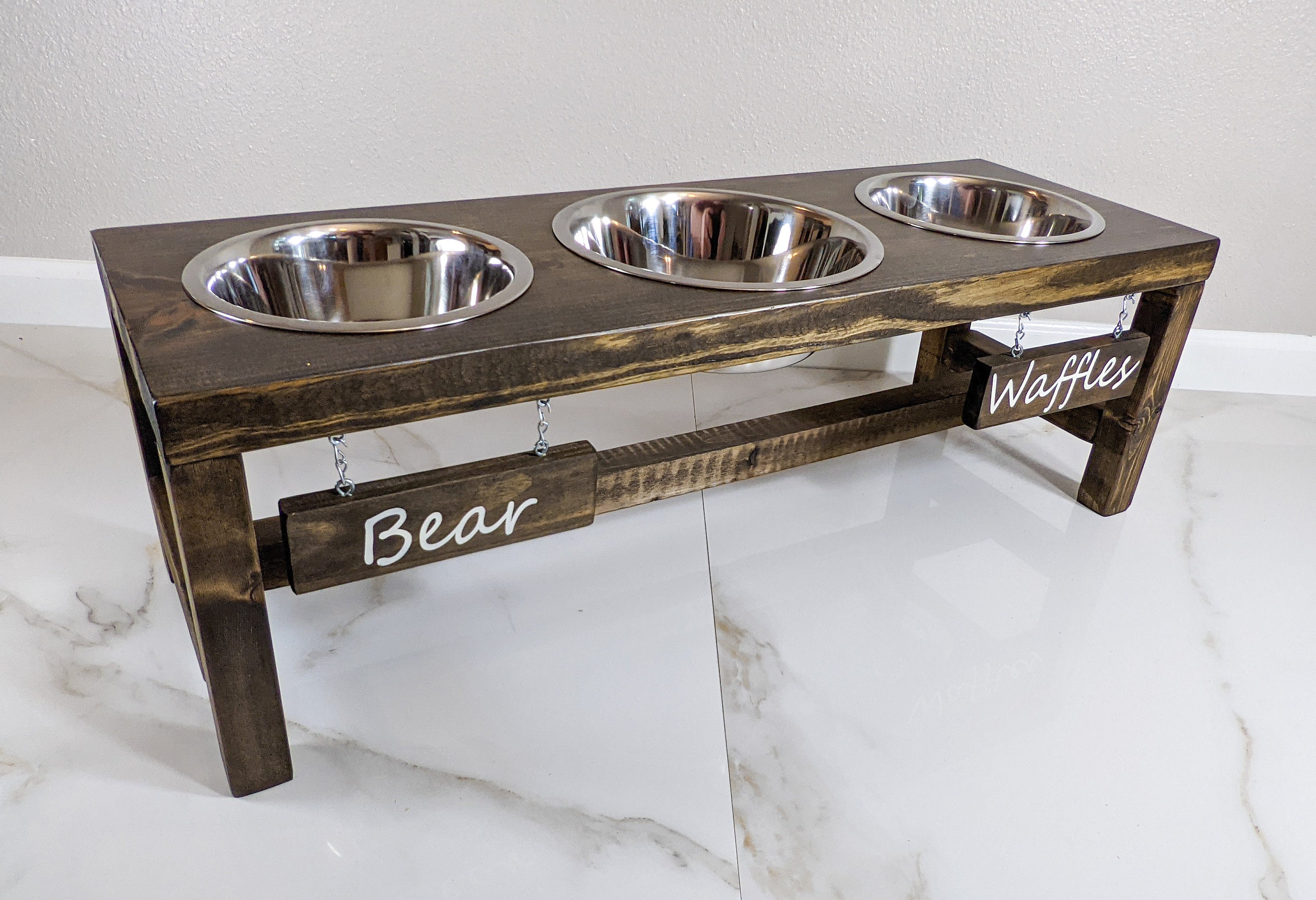 3 Bowl Pet Feeder 3 Dog Bowls Dog Bowl Stand Elevated Dog Bowl