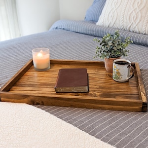Ottoman Tray, Medium, Farmhouse tray, Wooden tray, Breakfast tray,  Kitchen tray, Serving Tray, Wood Tray, Wedding decor, Personalized Tray