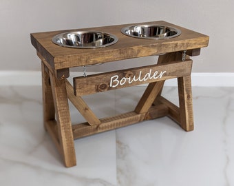 Dog Bowl Stand - Large/Tall - The Modern Farmhouse Dog Feeder - Elevated Dog Bowl - Dog Bowl - Raised Dog Bowl - Personalized Dog Bowl - Dog