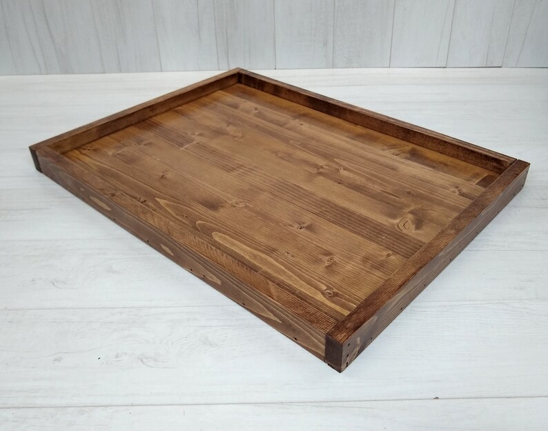 Ottoman Tray Medium Farmhouse Tray Wooden Tray Breakfast Etsy Canada
