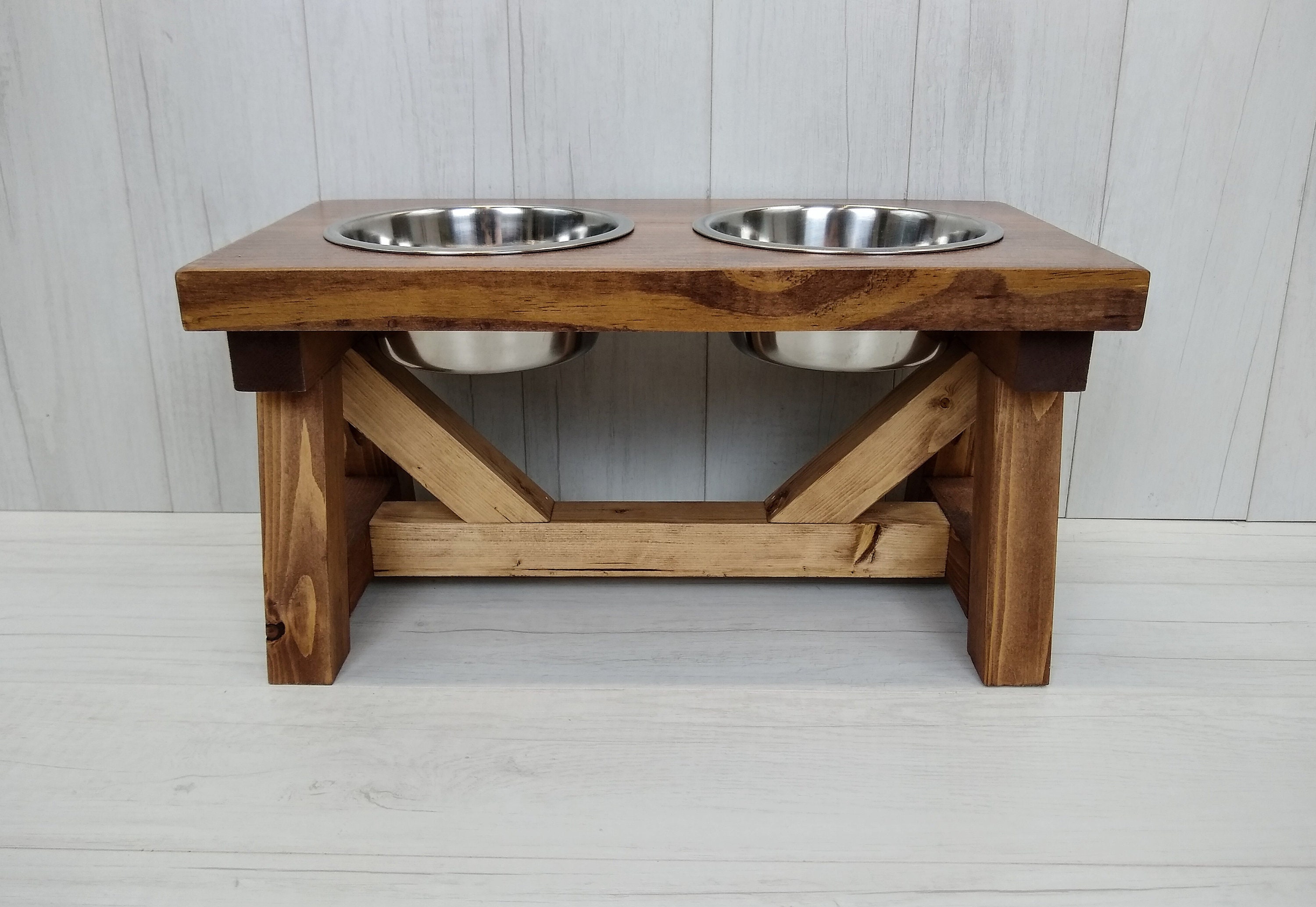 DIY Mid Century Dog Bowl Stand - Sarah Hearts