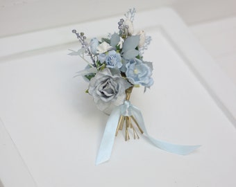 2-5 days to USA Dusty blue white hairpins Flower bobby pins Bridal floral hairpiece Spring wedding flower accessories Bridesmaid Pale blue