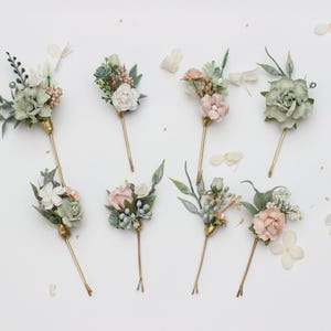Floral Pattern Hair Clips - Green & Pink . Set of  2! Trendy Apparel Shop Girl main image 4