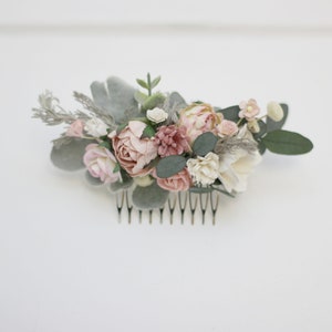 SALE Blush pink Dusty rose comb Bridal hair piece Wedding flower clip Flower accessories Bridesmaid comb Outdoor wedding Bridesmaid comb
