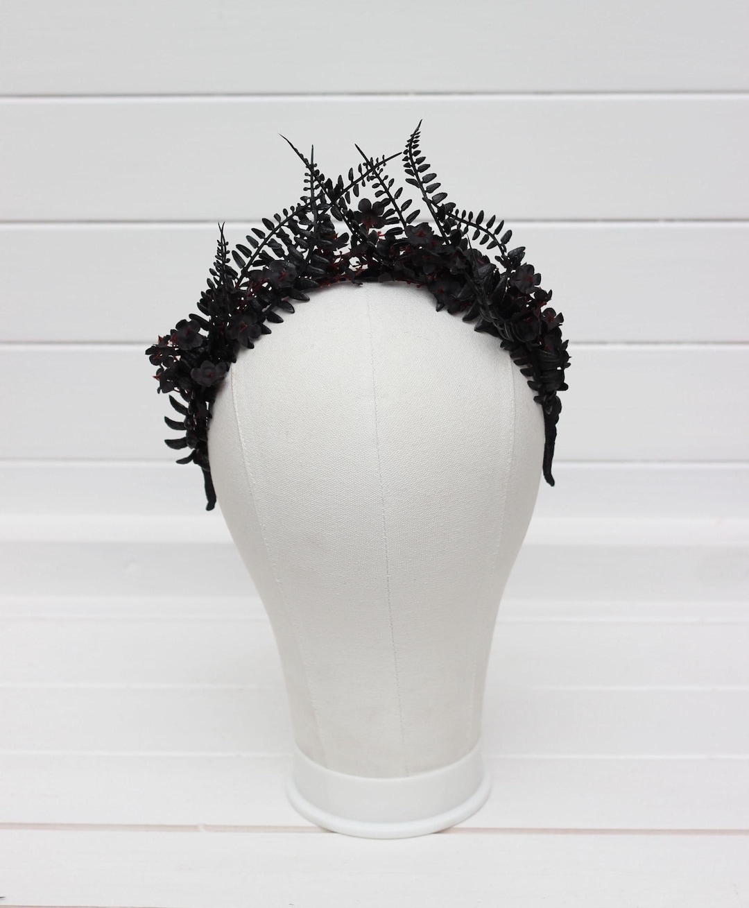 Black Flower Crown Black Headband Bridal Flower Wreath Halloween Floral ...