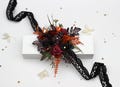 Burgundy rust black purple corsage Mother bracelet product logo