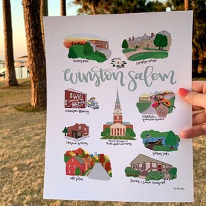 Winston Salem Aquarell Karte Drucken