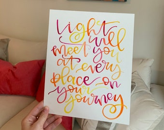 Custom Handmade Calligraphy Watercolor Painting