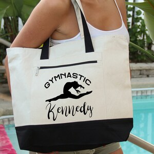 Gymnastic  Bag, School Bag, Heavy tote bag, zippered, Heavy canvas, Carryall, Gymnastic Tote Bag, Gymnastic Gift