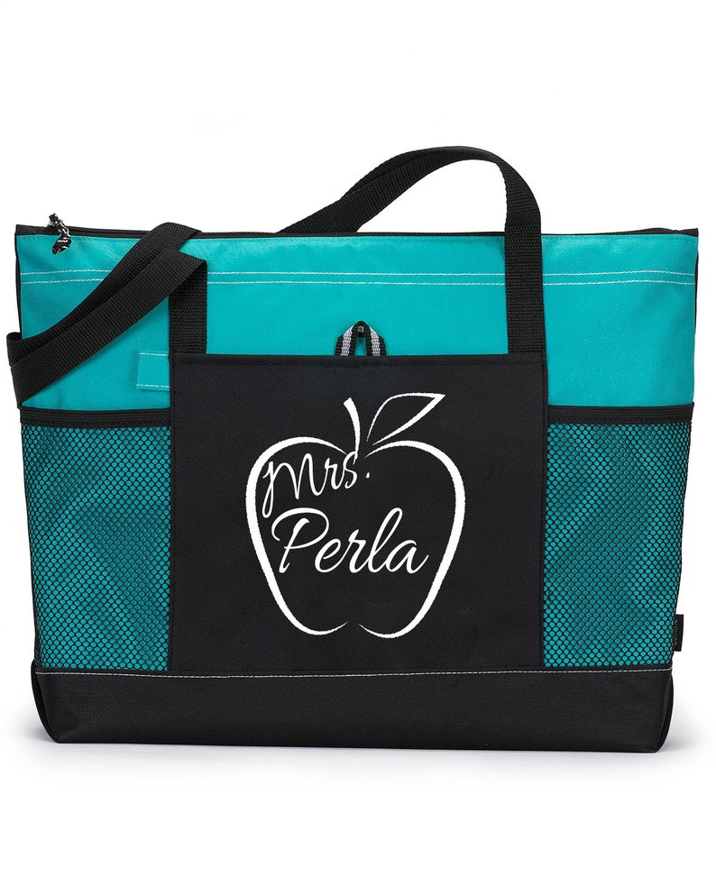 Bag with name Teacher Bag personalized with Name Heavy tote Etsy