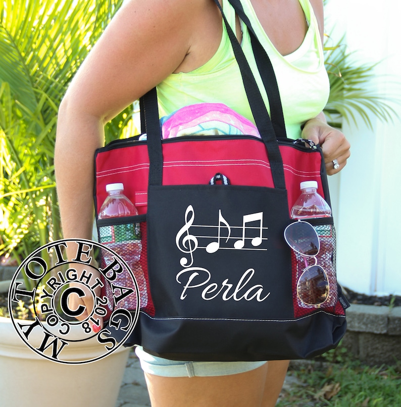 Personalized Music Teacher Bag Notes Tote Bag Music Notes Etsy
