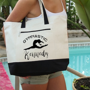 Gymnastic  Bag, School Bag, Heavy tote bag, zippered, Heavy canvas, Carryall, Gymnastic Tote Bag, Gymnastic Gift