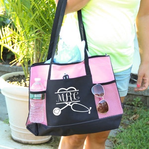 Personalized Bag, Nurse Stethoscope Heart Bag personalized with monogram, Heavy tote bag, zippered, Heavy canvas, Carryall,Nurse Bag