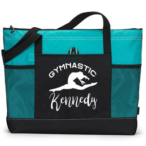 Gymnastic Tote Bag,  Dance Bag Girl, Gymnastic Bag, Gymnastic Canvas Heavy tote bag  zippered, Heavy canvas Carryall,