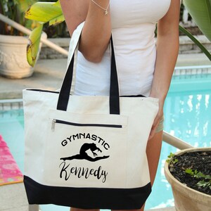 Gymnastic  Bag, School Bag, Heavy tote bag, zippered, Heavy canvas, Carryall, Gymnastic Tote Bag, Gymnastic Gift