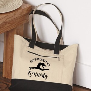 Gymnastic  Bag, School Bag, Heavy tote bag, zippered, Heavy canvas, Carryall, Gymnastic Tote Bag, Gymnastic Gift