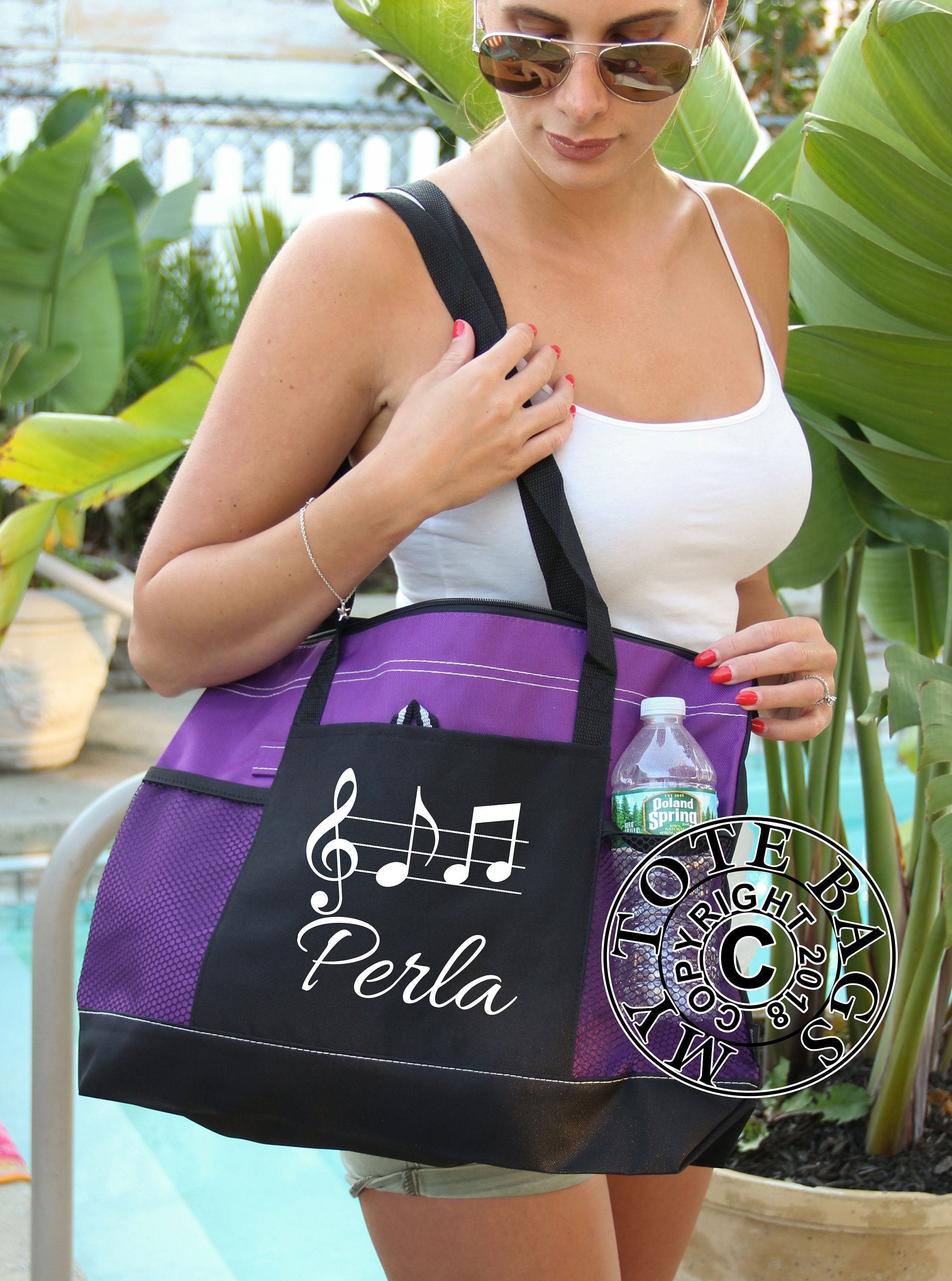 Personalized Music Teacher Bag, Notes Tote Bag, Music Notes Bag, Music ...