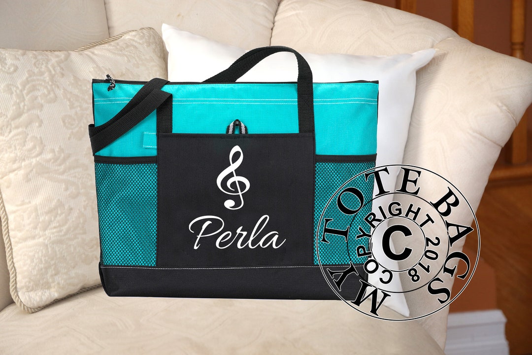 Personalized Music Teacher Bag, Notes Tote Bag, Music Notes Bag, Music ...