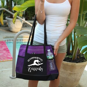 Gymnastic Tote Bag,  Dance Bag Girl, Gymnastic Bag, Gymnastic Canvas Heavy tote bag  zippered, Heavy canvas Carryall,