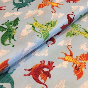 Dragonheart Dragons Blue FatQuarter