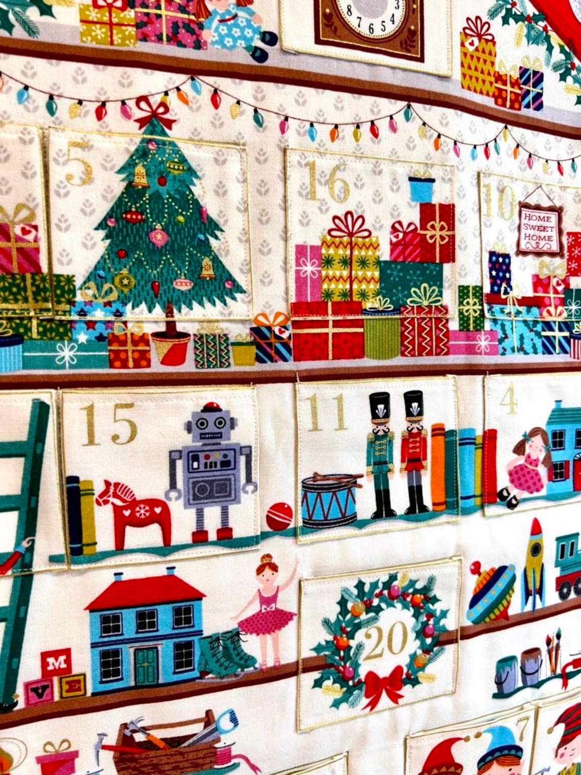Santas Hanging Fabric Advent Calendar Reusable & Etsy UK