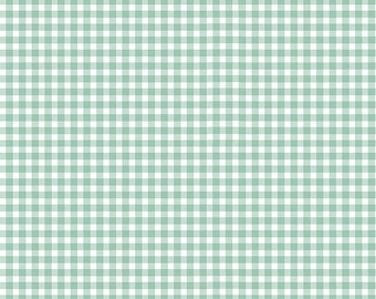 Counting Sheep Green Gingham 100% Cotton FatQuarter