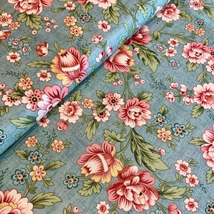 Edyta Sitar The Seamstress Dahlia Blue 100% Cotton FatQuarter Fabric