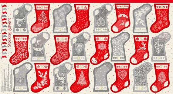 Scandi Mini Stocking DIY Fabric Advent Calendar Panel Fabric 100% Cotton -  Etsy