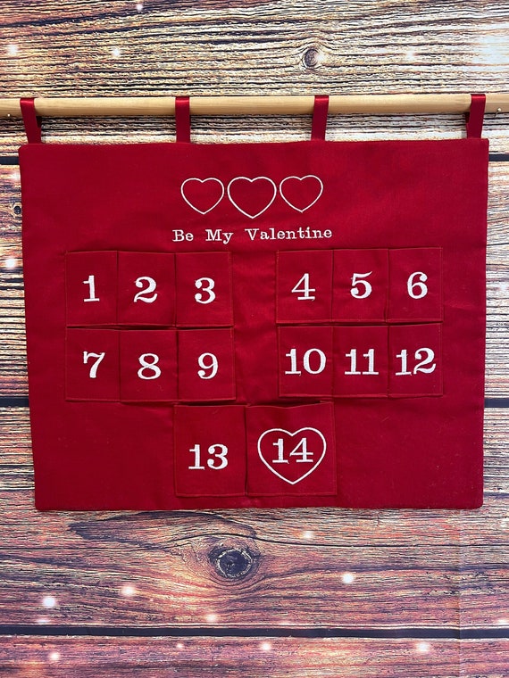 Valentines Countdown Calendar, Reusable, Fabric Calendar - Etsy