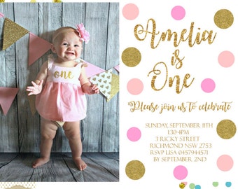 1st birthday invitations etsy