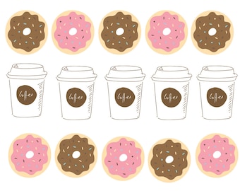 Doughnut Shop Clip Art Planner Stickers Printable Digital File