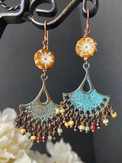 Crystal cross charms, gold metal earrings, jewelry. – Andria Bieber Designs
