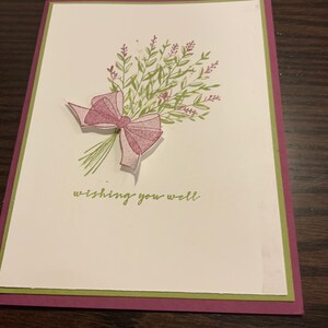 Handmade Wishing you well card