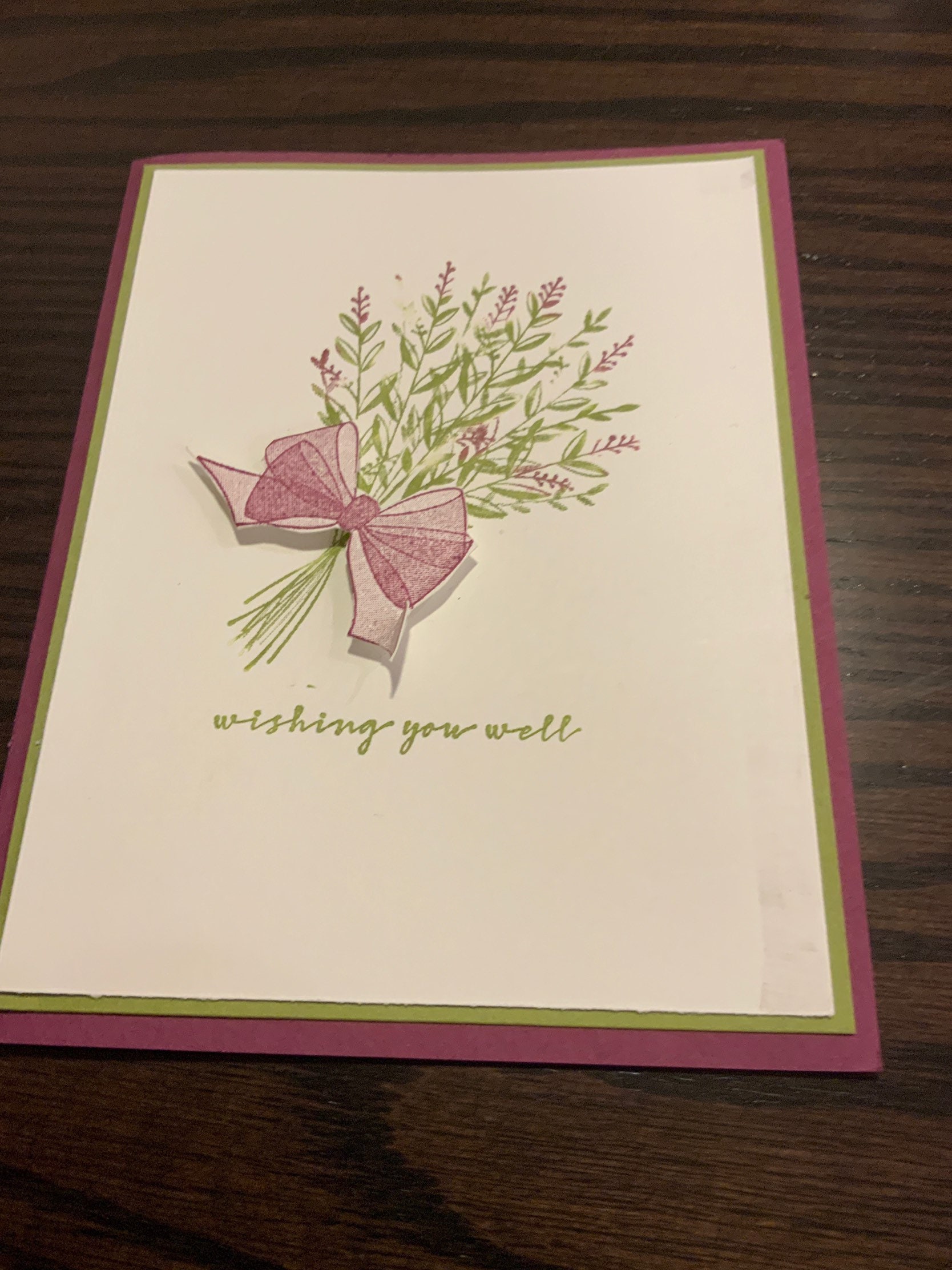 Handmade Wishing You Well Card Etsy