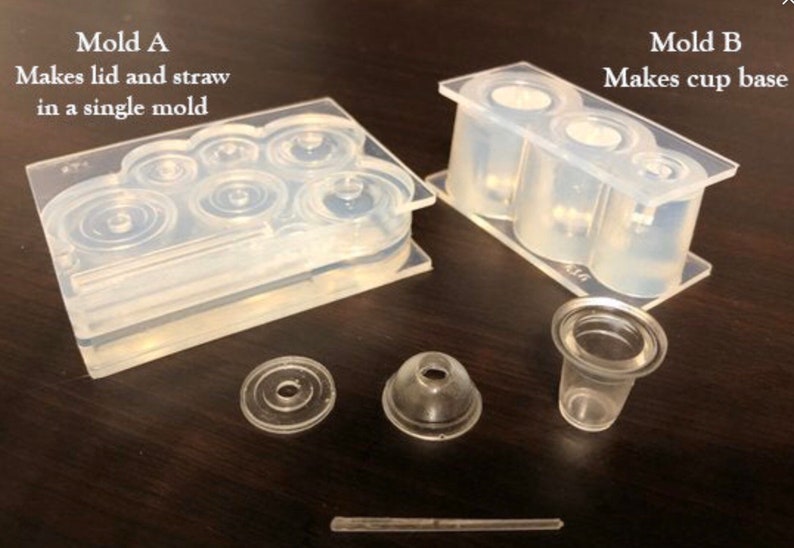 Miniature 3D silicone mold drink cup set dollhouse 1/12 1/6 Etsy