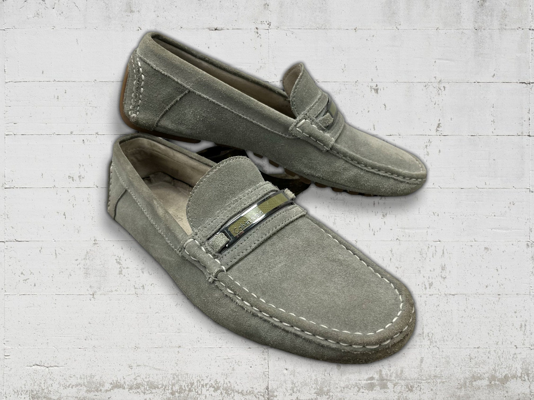 Calvin Klein Damion Gray Suede Leather Loafer Slip-on Driving - Etsy Ireland