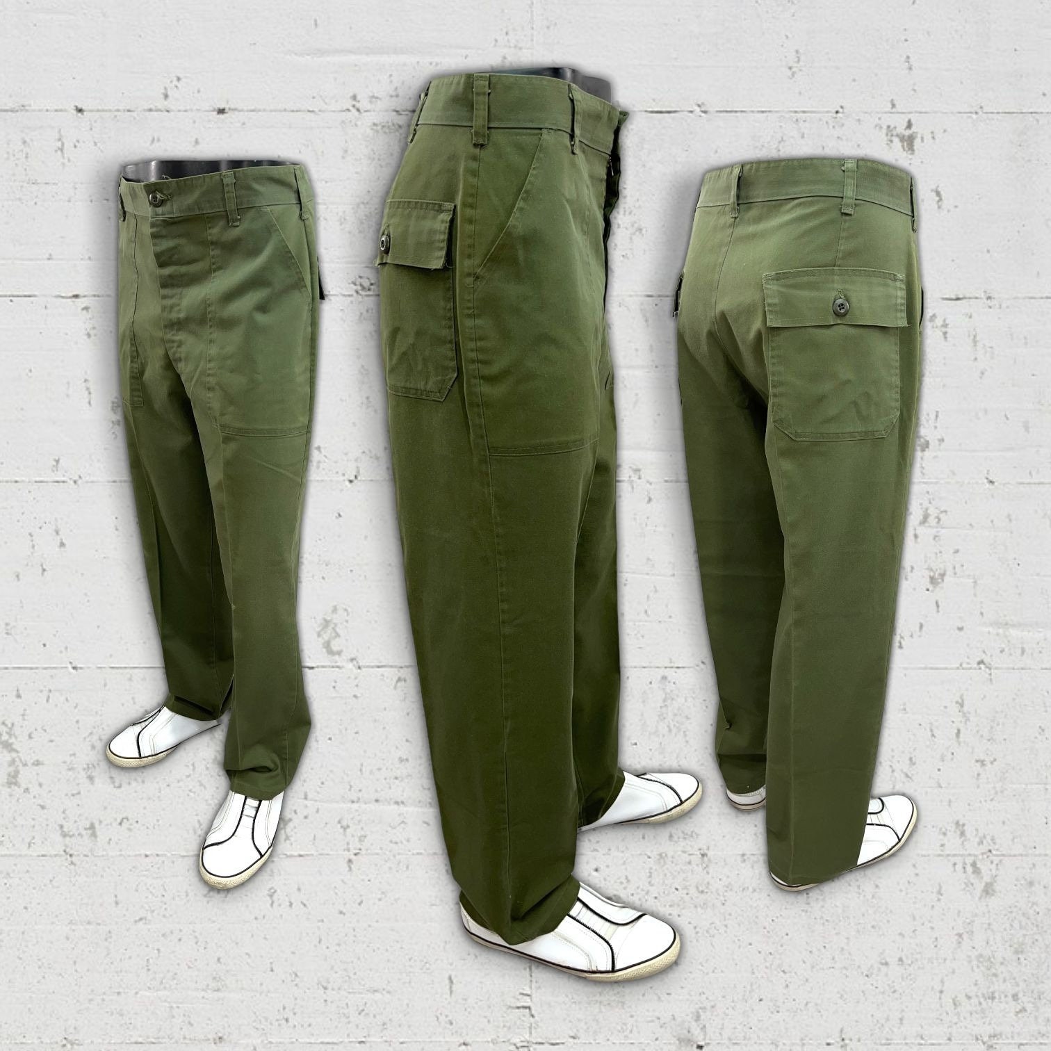 Vintage US Army Green Utility Trousers OG-107 50/50 Cotton - Etsy