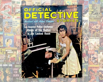 Official Detective Stories Magazine, April 1964, Vintage Murder, Mayhem, Crime and Vice! Large Format 10 x 13 Magazine