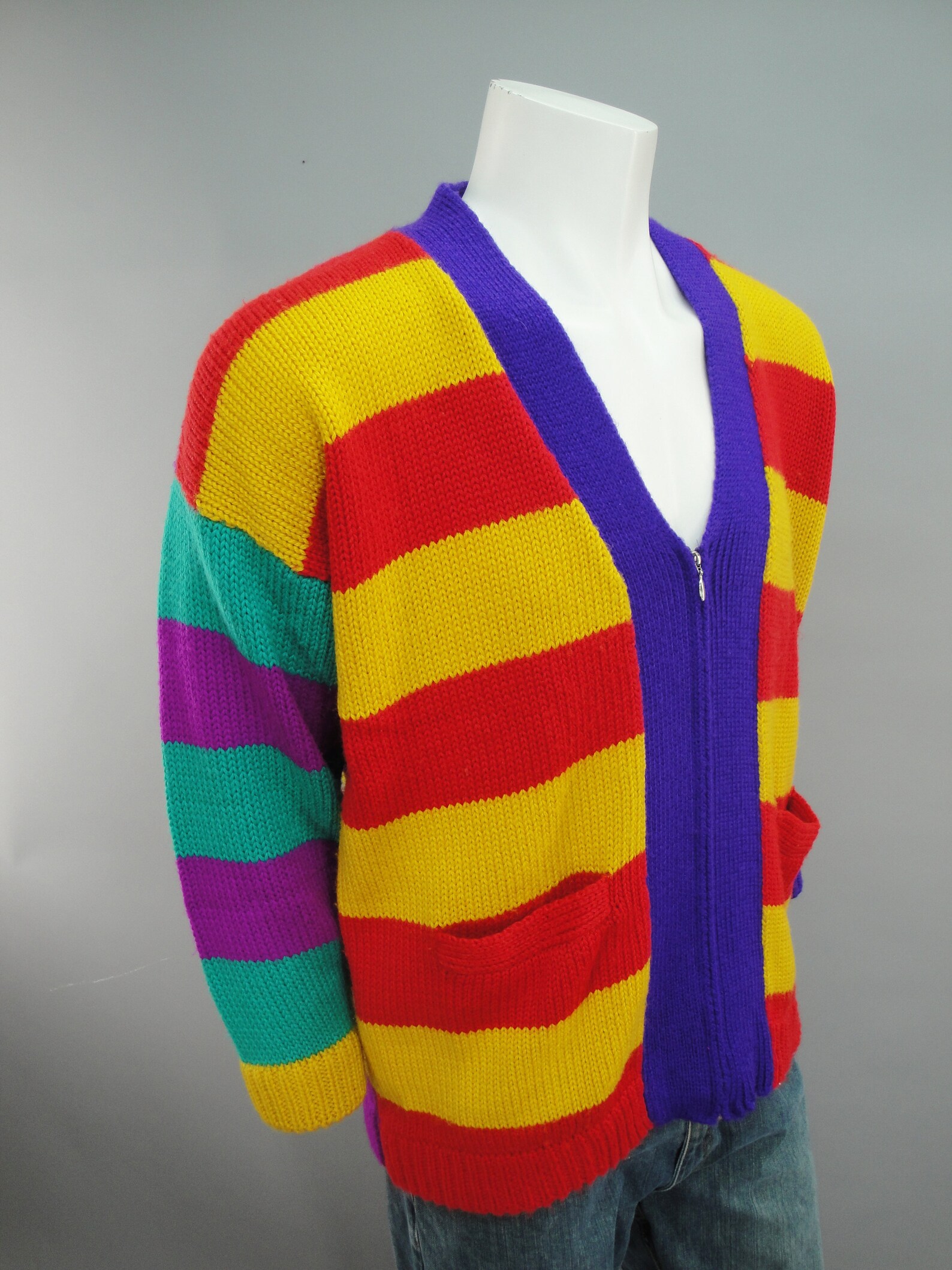 Amazing 1980s Vintage ESPRIT Sport Colorblock Cardigan Etsy