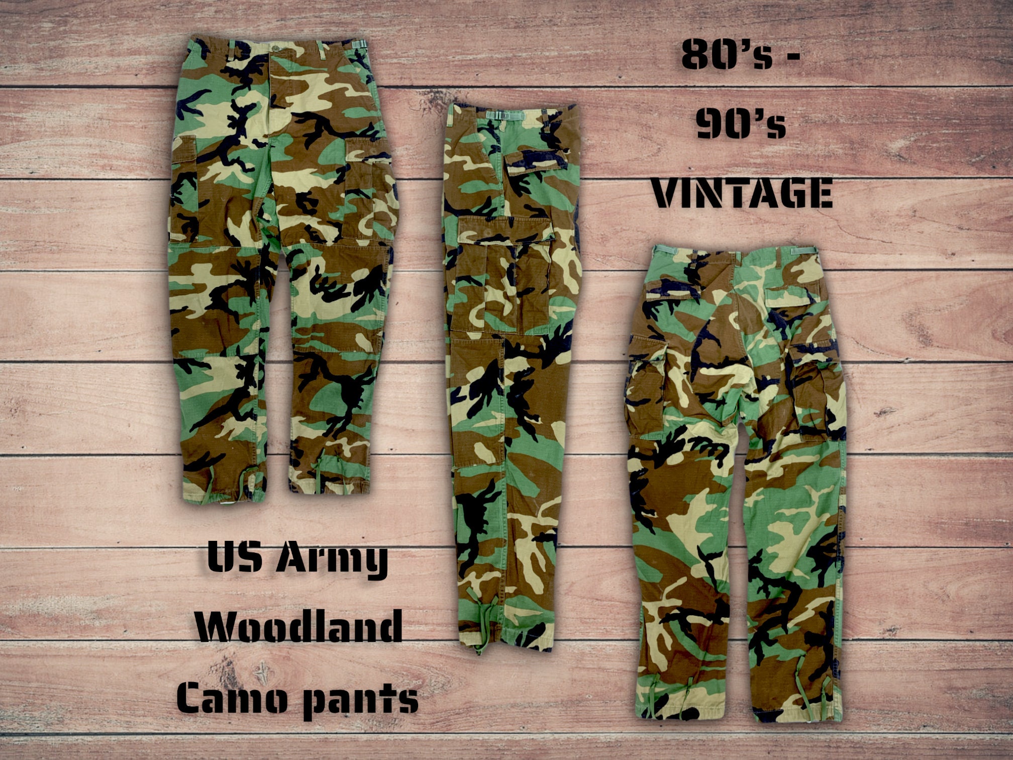 Mens Army Surplus Woodland Camo Cargo Pants Various Sizes - Etsy 日本