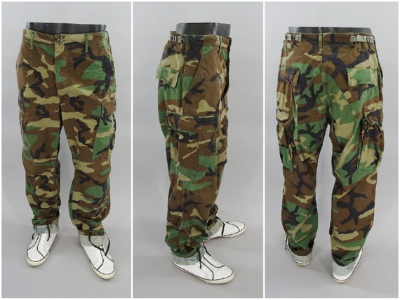 1980s US Army Woodland Cargo Pants, Vintage Camouflage Combat Trousers,  Small Short - Etsy