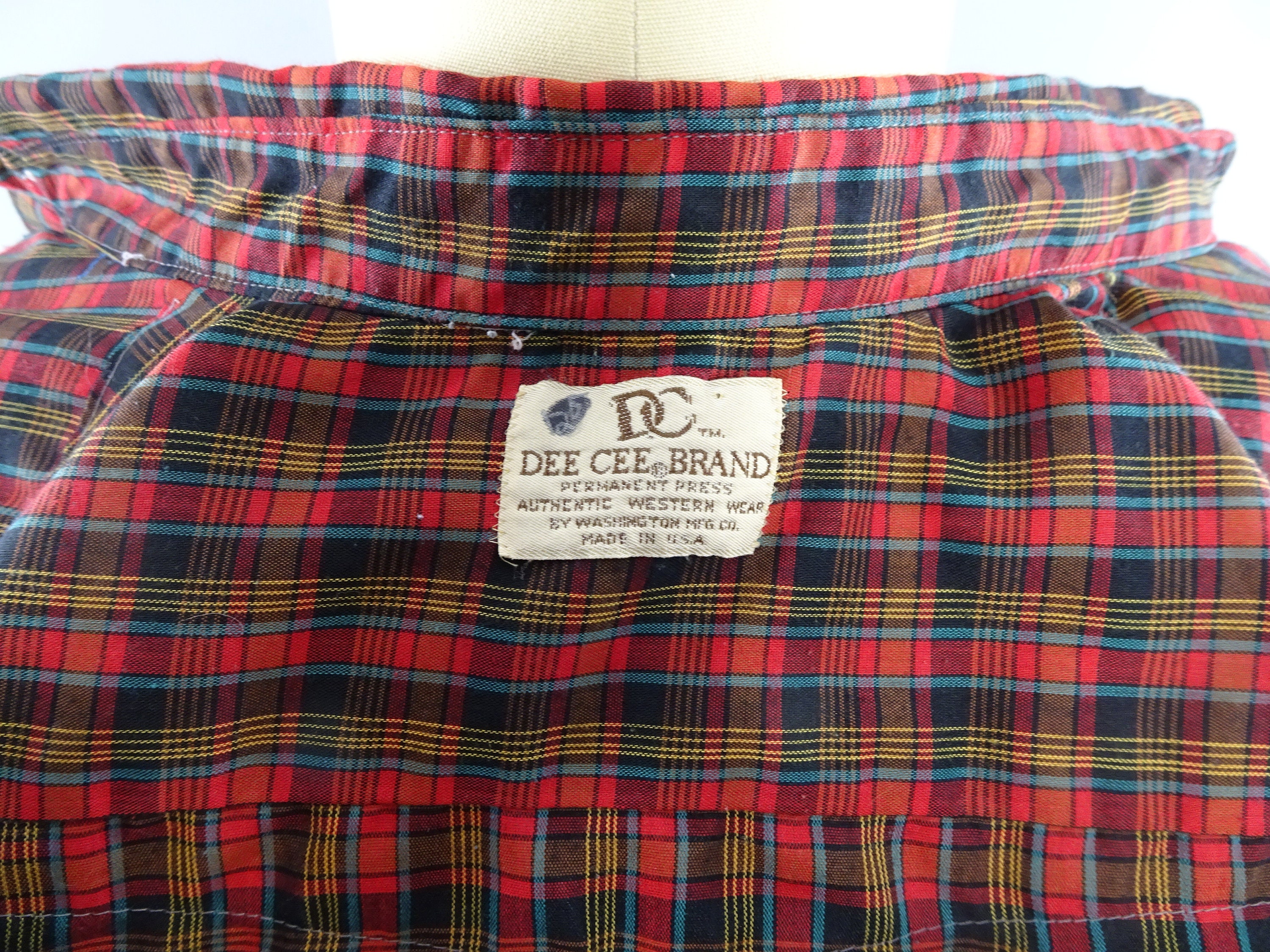 1970s Vintage Dee Cee Western Red Plaid Shirt With Pearl Snap | Etsy