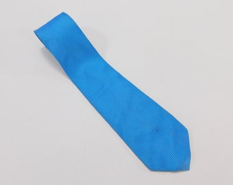 Vintage Skinny Tie / Vintage 1950s Necktie / Acetate & Rayon Tie / Rockabilly Tie / Vintage Mens Fashion / Bright Blue Tie / Royal Blue Tie