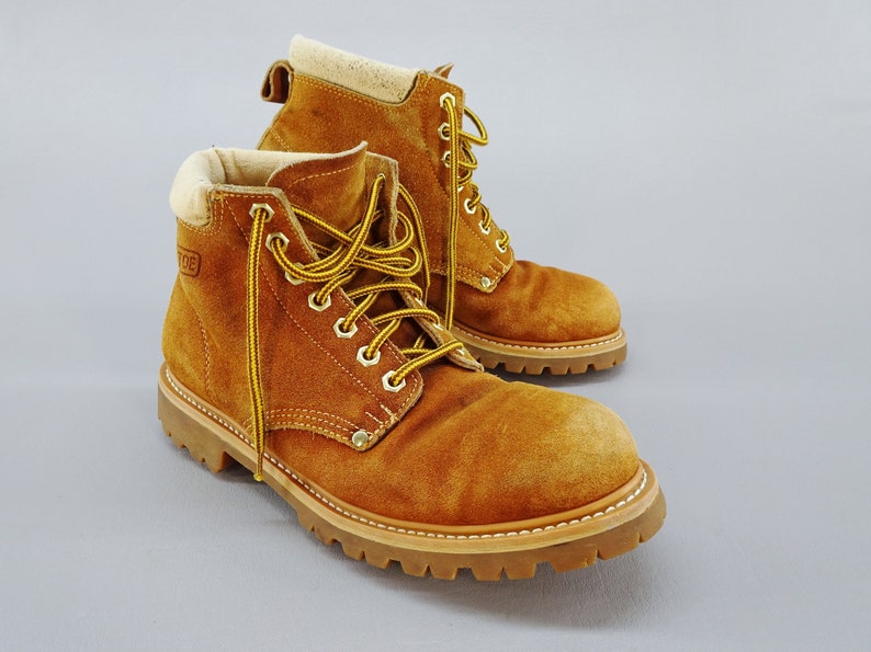 Brown Suede Steel Toe Lug Sole Hiking Boots True Original Etsy
