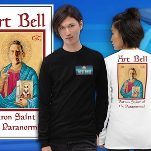 Art Bell: Patron Saint of The Paranormal L/S Tee, 1990&#39;s Vintage Late Night Coast to Coast Esoteric AM Talk Radio UFO Aliens Ghosts Bigfoot