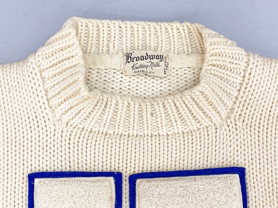 Original 1940s vintage Varsity Letterman Sweater par Broadway Knitting Mills Kenmore West High School All Wool Size Small 38 » Vêtements Vêtements adultes non genrés Pulls et gilets Buffalo NY 