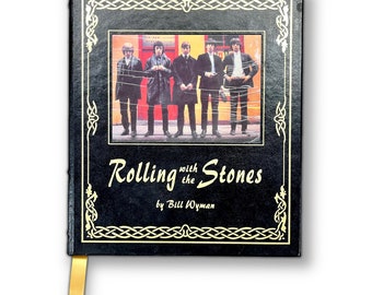 Rolling With The Stones by Bill Wyman, Deluxe Leather Bound 1st Edition Classic Rock Book, 2002