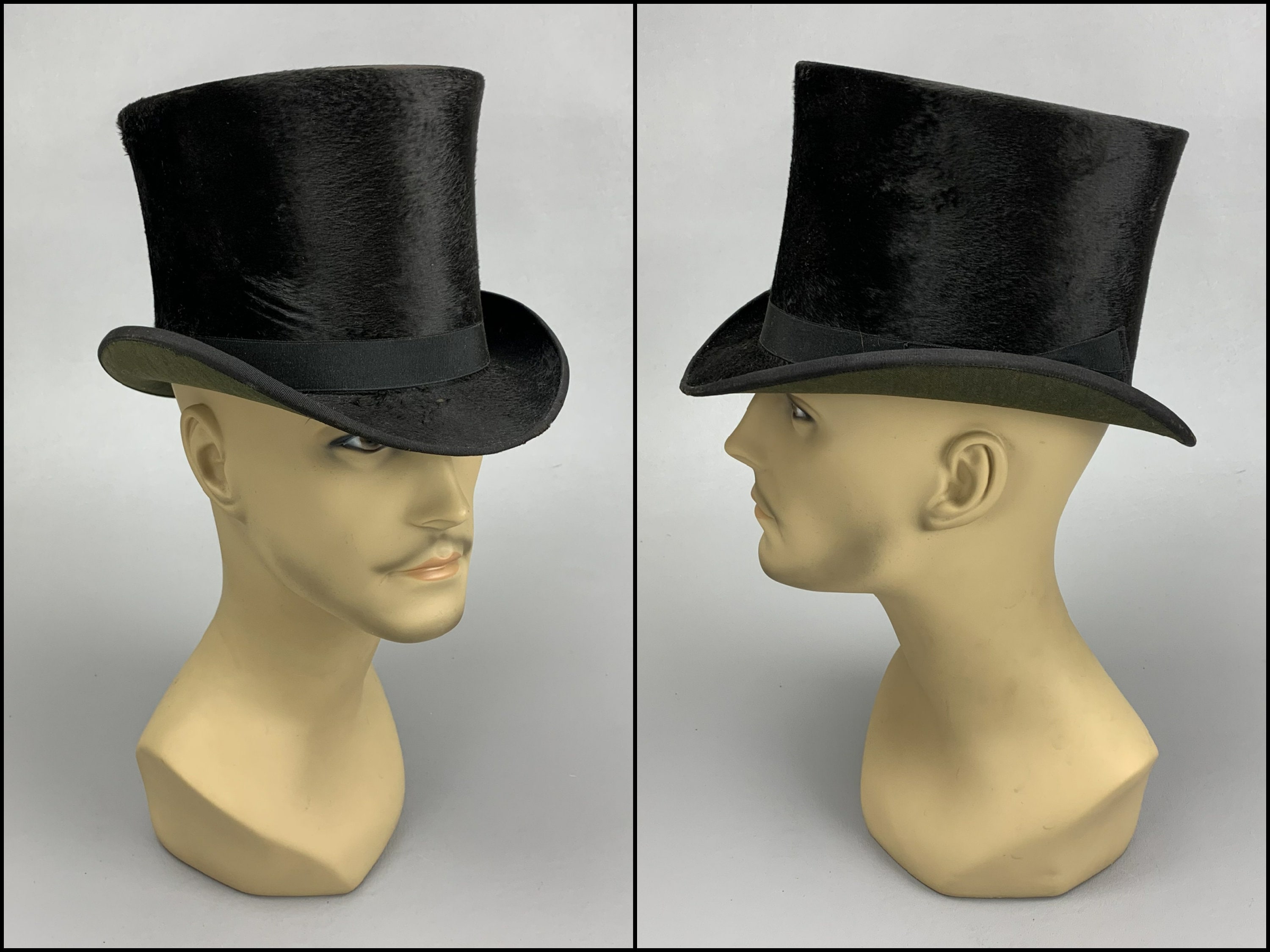 Stovepipe Top Hat in Black Beaver Fur 