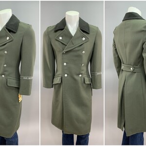 East German Army Trench Coat NVA WACHREGIMENT Cuff Band Officers Great Coa, Mens Size Small Sk 44 Double Breasted Trenchcoat Made in Germany image 2